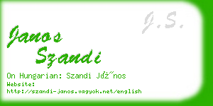 janos szandi business card